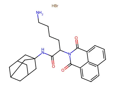 alpha-(4-Aminobutyl)-1,3-dioxo-N-tricyclo(3.3.1.1(3,7))dec-1-yl-1H-benz(de)isoquinoline-2(3H)-acetamide monohydrobromide structure
