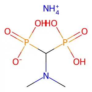 Phosphonic acid, P,P'-((dimethylamino)methylene)bis-, ammonium salt (1:1) structure