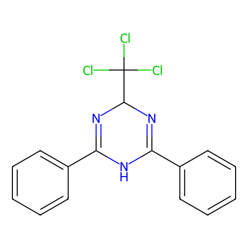 1,3,5-Triazine, 1,2-dihydro-4,6-diphenyl-2-(trichloromethyl)- structure