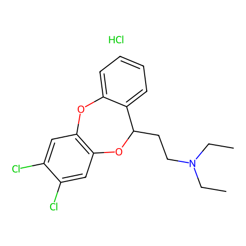 7,8-Dichloro-N,N-diethyl-11H-dibenzo(b,e)(1,4)dioxepin-11-ethanamine hydrochloride structure