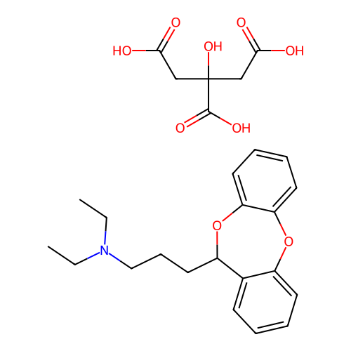 N-Diethyl 3-(dibenzo(b,e) 1,4-dioxepin-11-yl)propylamine citrate [French] structure