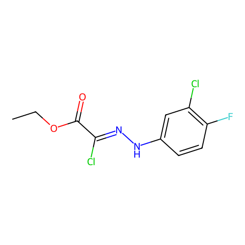 Ethyl chloro[2-(3-chloro-4-fluorophenyl)hydrazinylidene]acetate structure