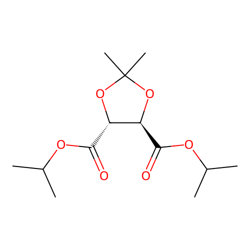 diisopropyl (4R,5R)-2,2-dimethyl-1,3-dioxolane-4,5-dicarboxylate structure