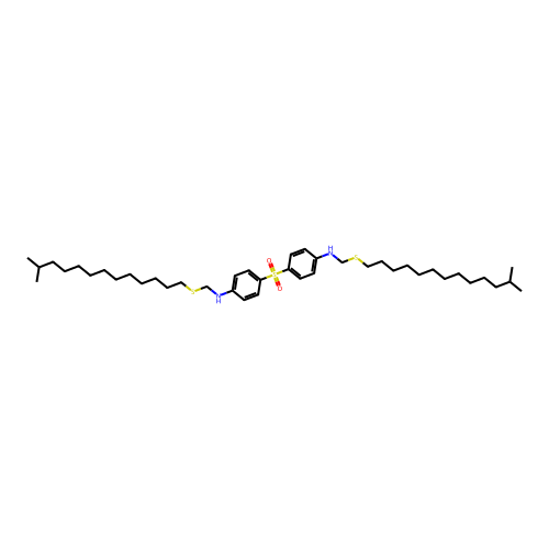 4,4'-Sulfonylbis(n-{[(12-methyltridecyl)sulfanyl]methyl}aniline) structure