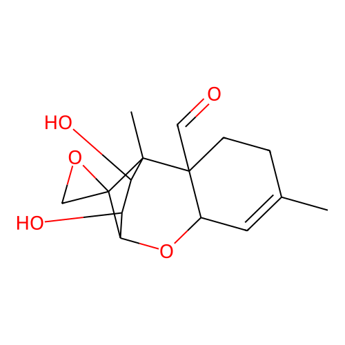 3,4-Dihydroxy-12,13-epoxytrichothec-9-en-15-al structure