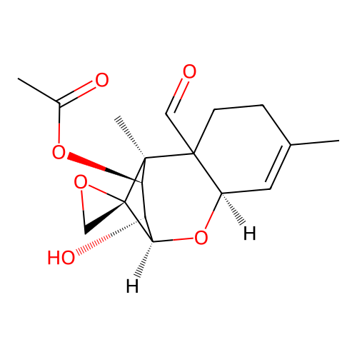 (6xi)-3beta-Hydroxy-15-oxo-12,13-epoxytrichothec-9-en-4alpha-yl acetate structure