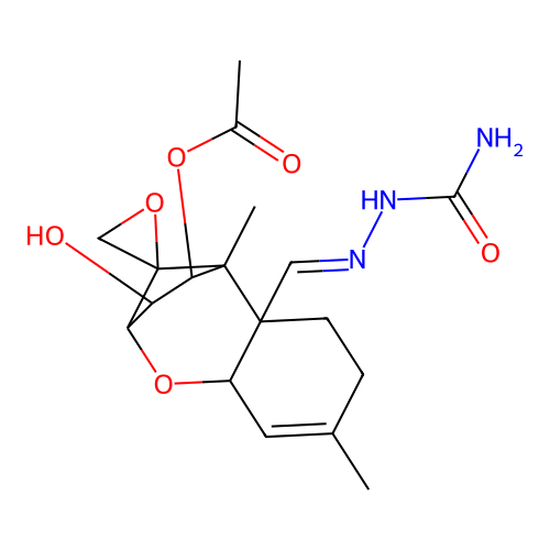 (15E)-15-(2-Carbamoylhydrazinylidene)-3-hydroxy-12,13-epoxytrichothec-9-en-4-yl acetate structure