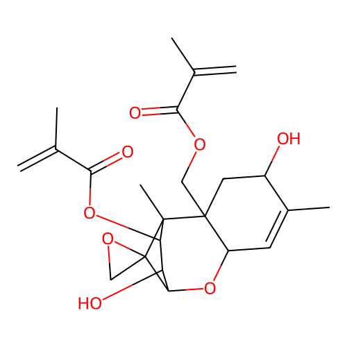 3,8-Dihydroxy-12,13-epoxytrichothec-9-ene-4,15-diyl bis(2-methylprop-2-enoate) structure