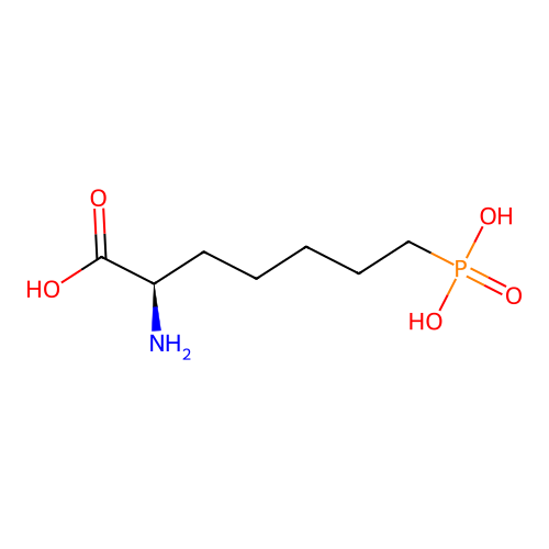 D(-)-2-Amino-7-phosphonoheptanoic acid structure
