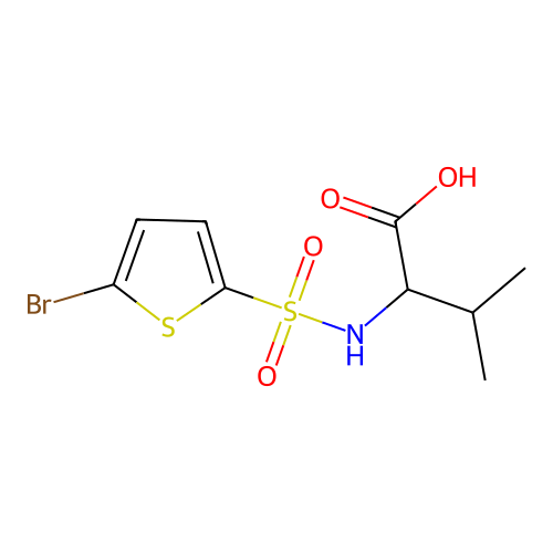N-[(5-bromothien-2-yl)sulfonyl]valine structure