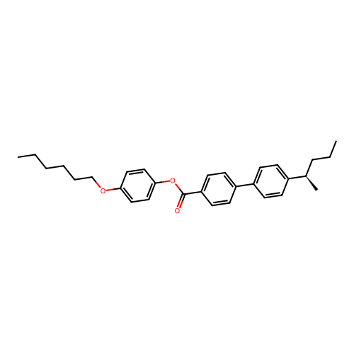 (4-hexoxyphenyl) 4-[4-[(2R)-pentan-2-yl]phenyl]benzoate structure