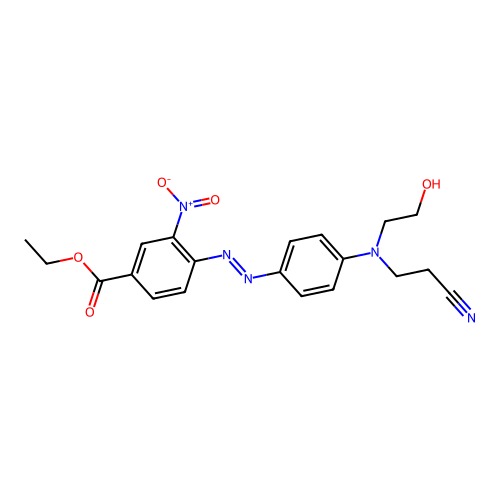 Ethyl 4-((4-((2-cyanoethyl)(2-hydroxyethyl)amino)phenyl)azo)-3-nitrobenzoate structure