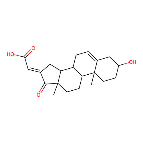 (2E)-[(16E)-3-Hydroxy-17-oxoandrost-5-en-16-ylidene]acetic acid structure