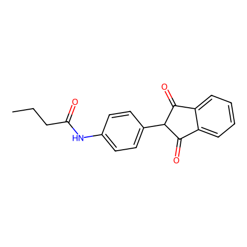 N-[4-(1,3-Dioxo-indan-2-yl)-phenyl]-butyramide structure