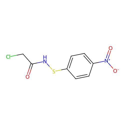 2-chloro-N-(4-nitrophenyl)sulfanylacetamide structure