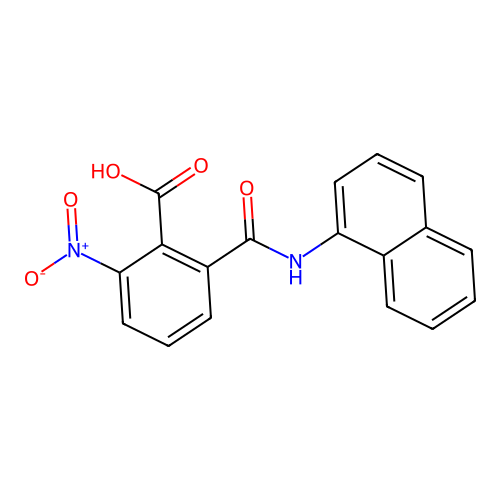 2-(naphthalen-1-ylcarbamoyl)-6-nitrobenzoic acid structure