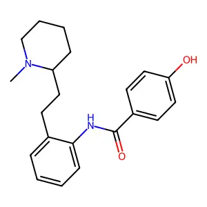 4-Hydroxy-N-(2-(2-(1-methyl-2-piperidinyl)ethyl)phenyl)benzamide structure
