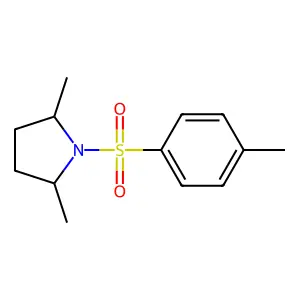 Pyrrolidine, 2,5-dimethyl-1-((4-methylphenyl)sulfonyl)-, cis- structure