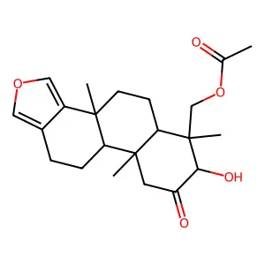 19-Acetoxy-3alpha-hydroxyspongia-13(16),14-dien-2-one structure