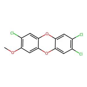 Dibenzo(b,e)(1,4)dioxin, 2,3,7-trichloro-8-methoxy- structure
