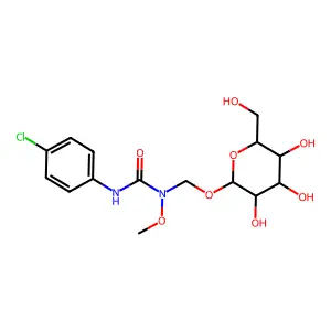 Urea, N'-(4-chlorophenyl)-N-((beta-D-glucopyranosyloxy)methyl)-N-methoxy- structure