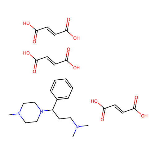 1-Piperazinepropanamine, gamma-phenyl-N,N,4-trimethyl-, (Z)-2-butenedioate (1:3) structure