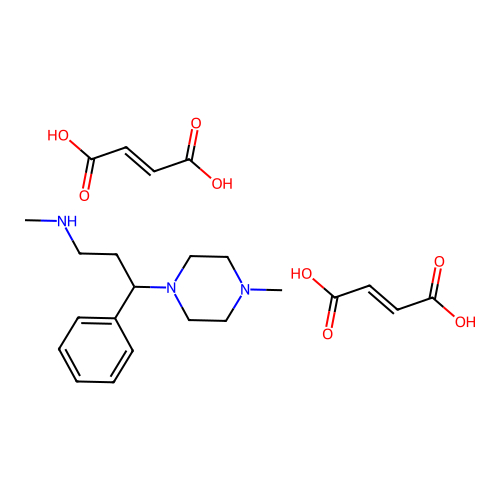 1-Piperazinepropanamine, N,N-dimethyl-gamma-phenyl-, (Z)-2-butenedioate (1:2) structure