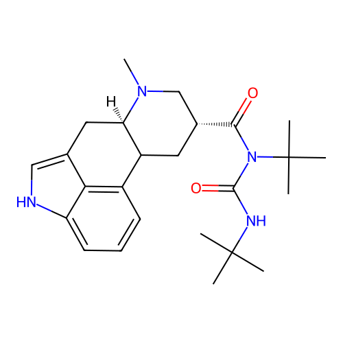 N-tert-Butyl-((tert-butylamino)carbonyl)-6-methylergoline-8-beta-carboxamide structure
