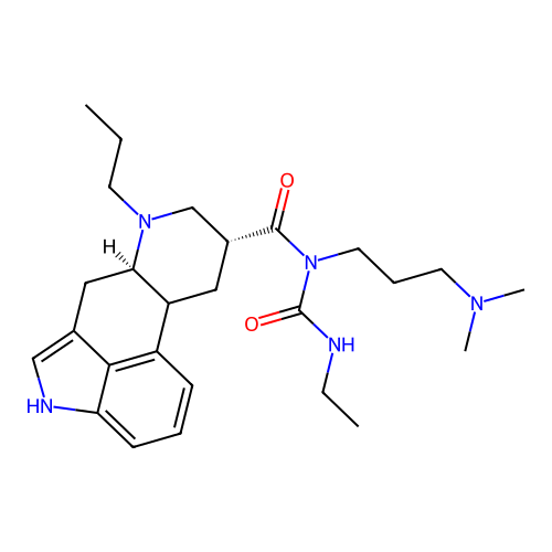N-(3-(Dimethylamino)propyl)-N-((ethylamino)carbonyl)-6-n-propylergoline-8-beta-carboxamide structure