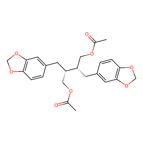 1,4-Butanediol, 2,3-bis(1,3-benzodioxol-5-ylmethyl)-, diacetate, (2R,3R)- structure