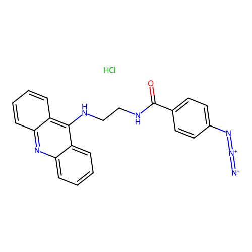Benzamide, N-(2-(9-acridinylamino)ethyl)-4-azido-, monohydrochloride structure