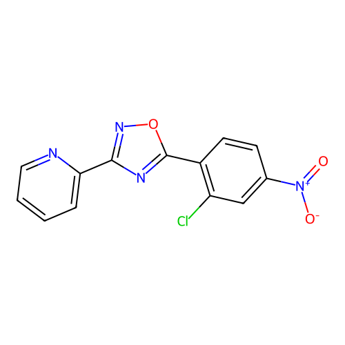 2-[5-(2-Chloro-4-nitrophenyl)-1,2,4-oxadiazol-3-yl]pyridine structure