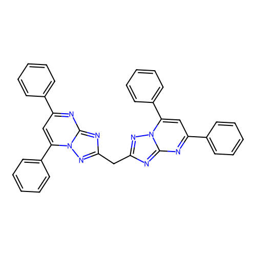 2,2'-Methylenebis(5,7-diphenyl[1,2,4]triazolo[1,5-a]pyrimidine) structure