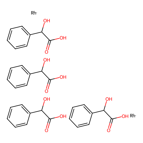 Tetrakis(2-hydroxy-2-phenylacetic acid);bis(rhodium) structure
