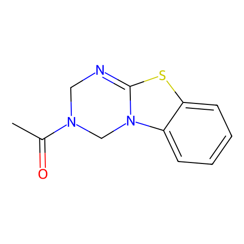 3-Acetyl-3,4-dihydro-2H-(1,3,5)triazino(2,1-b)(1,3)benzothiazole structure