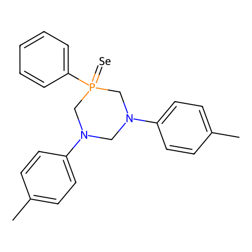 1,3,5-Diazaphosphorine, hexahydro-1,3-bis(4-methylphenyl)-5-phenyl-, 5-selenide structure