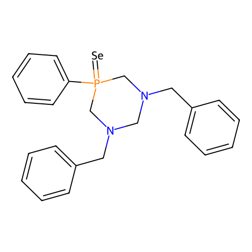 1,3,5-Diazaphosphorine, hexahydro-1,3-bis(phenylmethyl)-5-phenyl-, 5-selenide structure