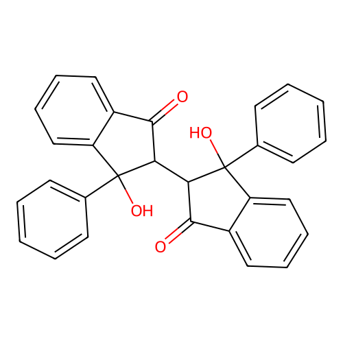 3,3'-Dihydroxy-3,3'-diphenyl[2,2'-biindan]-1,1'-dione structure