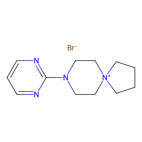 8-Aza-5-azoniaspiro(4.5)decane, 8-(2-pyrimidinyl)-, bromide (1:1) structure