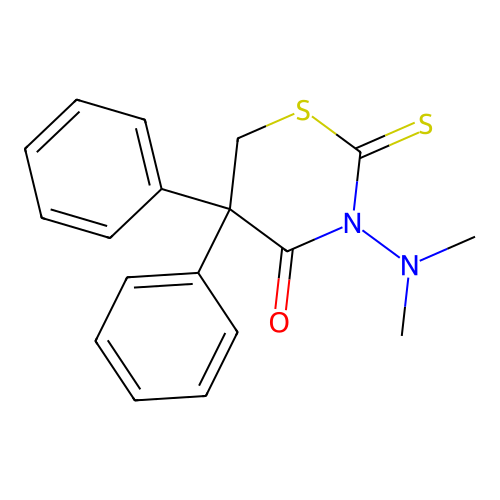 3-(Dimethylamino)-5,5-diphenyl-2-sulfanylidene-1,3-thiazinan-4-one structure