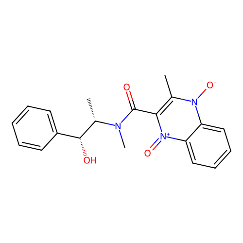 2-Quinoxalinecarboxamide, N-(2-hydroxy-1-methyl-2-phenylethyl)-N,3-dimethyl-, 1,4-dioxide, (R-(R*,S*))- structure