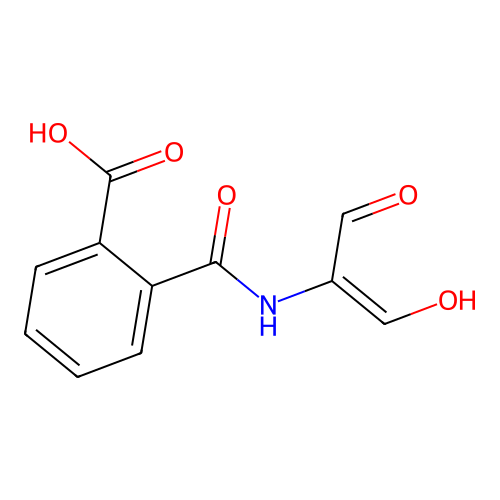 2-[[(E)-1-hydroxy-3-oxo-prop-1-en-2-yl]carbamoyl]benzoic acid structure