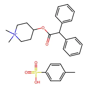 Piperidinium, 4-((diphenylacetyl)oxy)-1,1-dimethyl-, tosylate structure