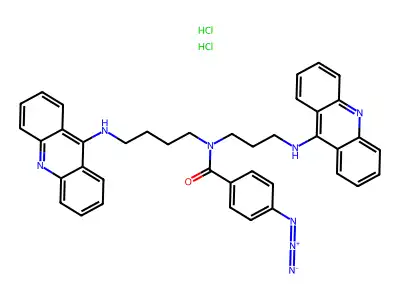 Benzamide, N-(4-(9-acridinylamino)butyl)-N-(3-(9-acridinylamino)propyl)-4-azido-, dihydrochloride structure