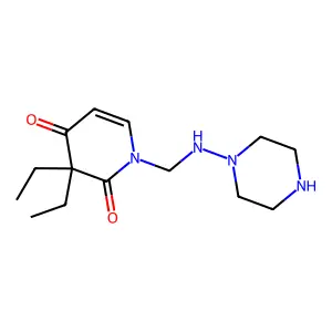 N-aminomethylpiperazine 3,3-diethyl-2,4-pyridinedione structure