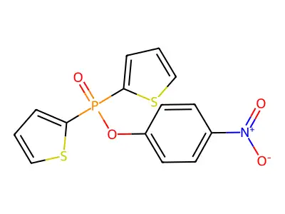 Phosphinic acid, di-2-thienyl-, 4-nitrophenyl ester structure