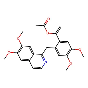Benzenemethanol, 2-((6,7-dimethoxy-1-isoquinolinyl)methyl)-4,5-dimethoxy-alpha-methylene-, acetate (ester) structure