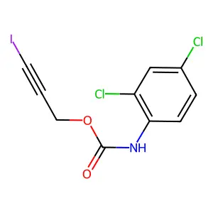 Carbanilic acid, 2,4-dichloro-, 3-iodo-2-propynyl ester structure