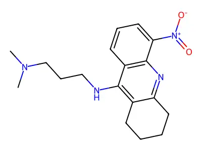 1,3-Propanediamine, N,N-dimethyl-N'-(1,2,3,4-tetrahydro-5-nitro-9-acridinyl)- structure