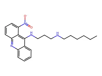 1,3-Propanediamine, N-hexyl-N'-(1-nitro-9-acridinyl)- structure